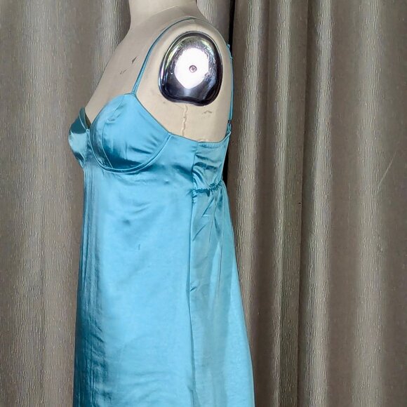 Wild Fable Baby Blue Satin Slip Mini Dress - Size XS - Picture 5 of 12